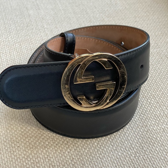 Gucci Leather Belt With Interlocking G 